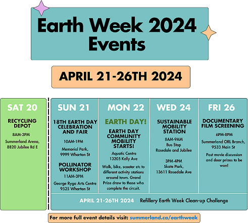 Earth Week Calendar
