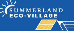 blu background eco village logo