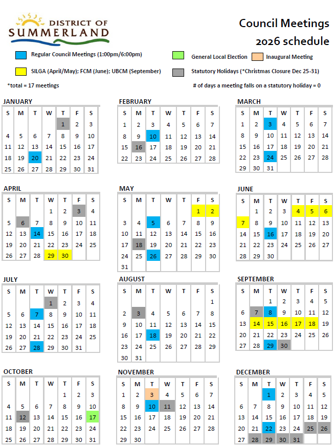 2026 council meeting schedule