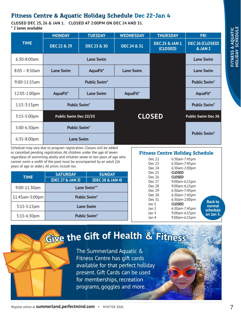Aquatic Centre Dec 22 to Jan 4_1