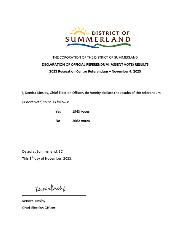 Declaration of Official Results