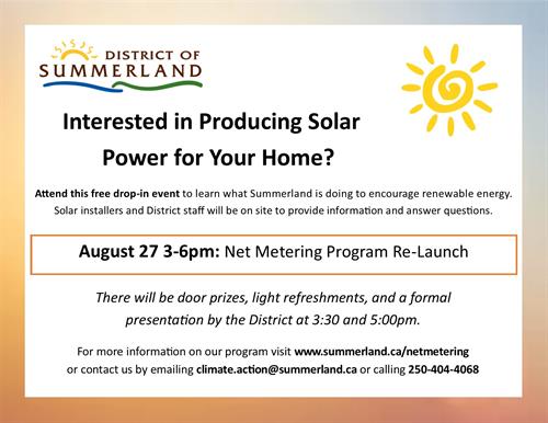 Net Metering re-launch event poster Net Metering re-launch event poster