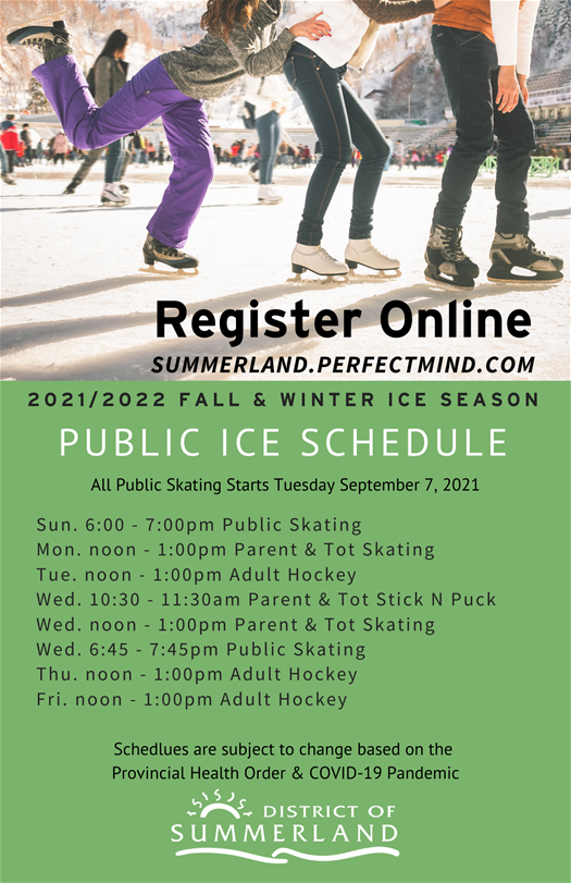 Summerland Arena Public Skating & Hockey Schedule