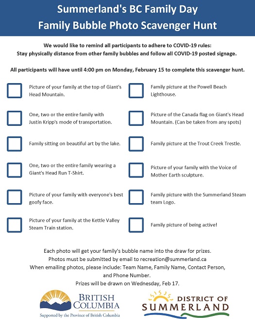 BC Family Day Photo Scavenger Hunt Family Day Photo Scavenger Hunt