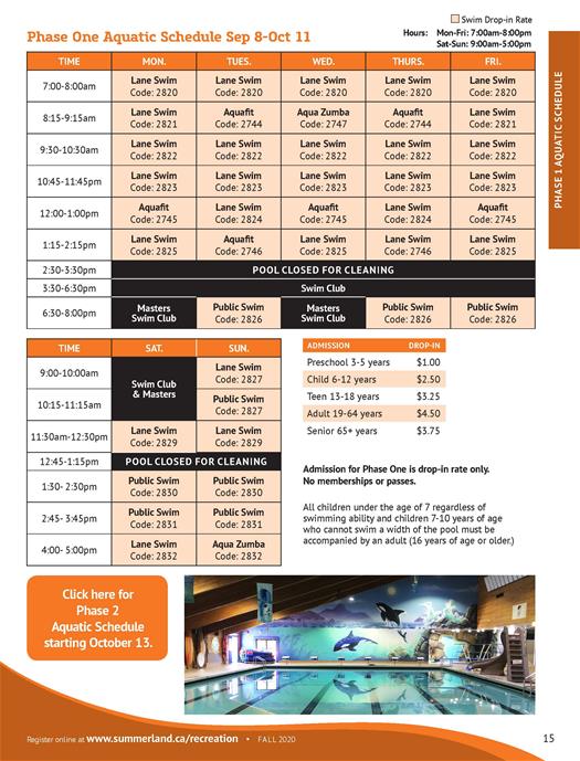 Aquatic Schedule