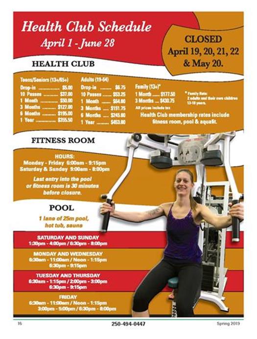 Health Club Spring 2019 Health Club Spring 2019